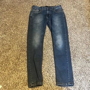 Nick Baker Distressed Jeans Slim Fit Dark Wash Denim Pants Mens‎ Size 32